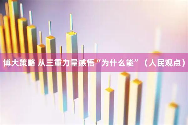 博大策略 从三重力量感悟“为什么能”（人民观点）